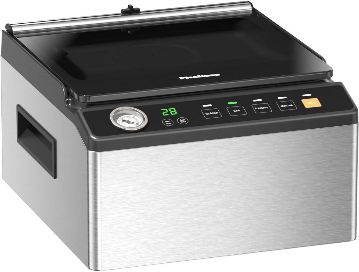 Mesliese 6L kamer vacuümmachine - dubbele afdichtstrip, geïntegreerde snijder, externe vacuüm & snelle marineering. - ShopVlot
