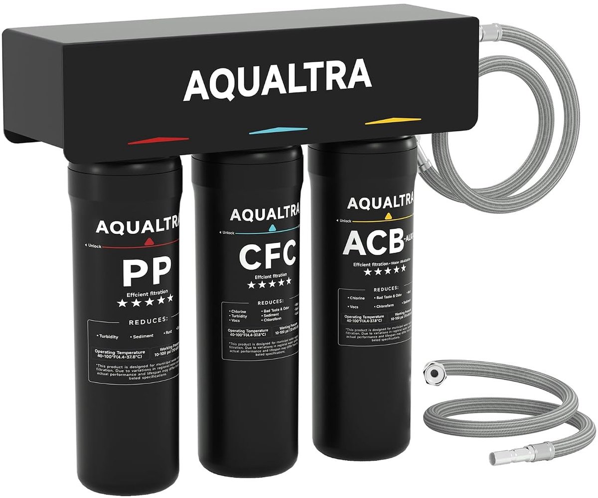 AQUALTRA 3-traps 10-inch waterfilter voor onder de gootsteen (EU) - ShopVlot