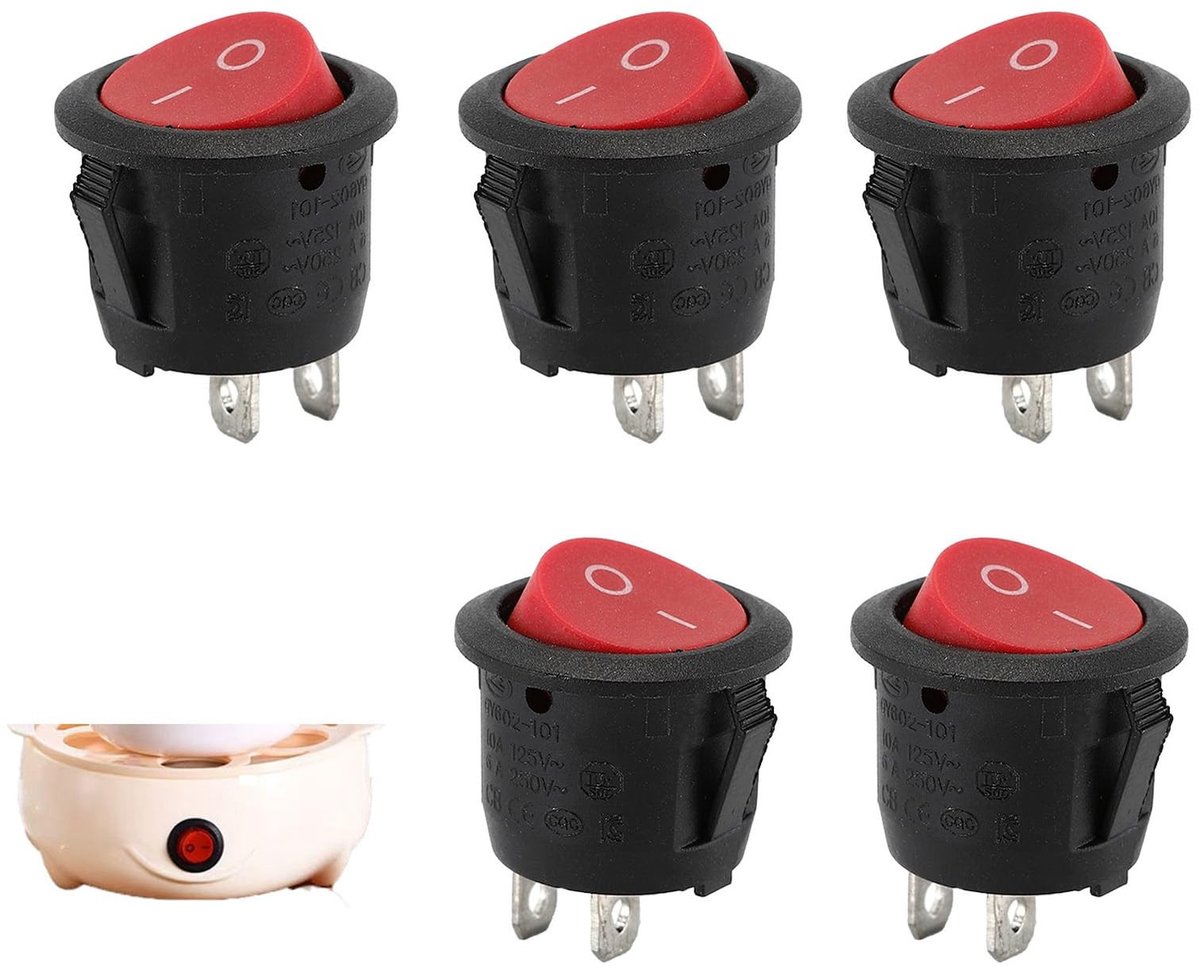 Solidchoice - Mini Toggle Switch Set 5 Stuks voor 12V Toepassingen
