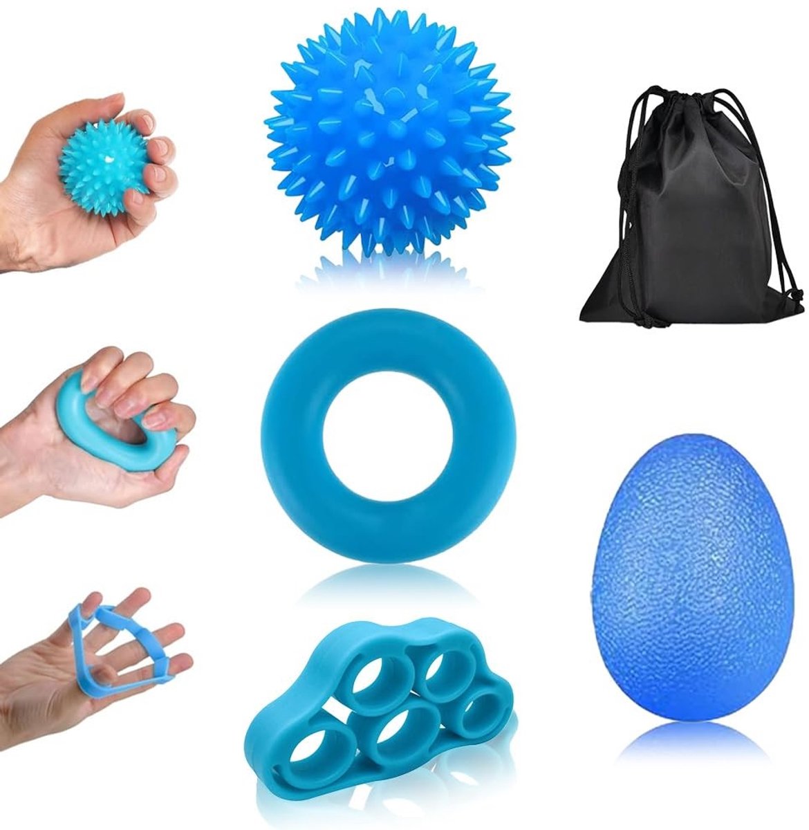 Solidchoice - Hand Trainer Set - Verbeter Gripkracht en Verminder Stress met Hedgehog Ball