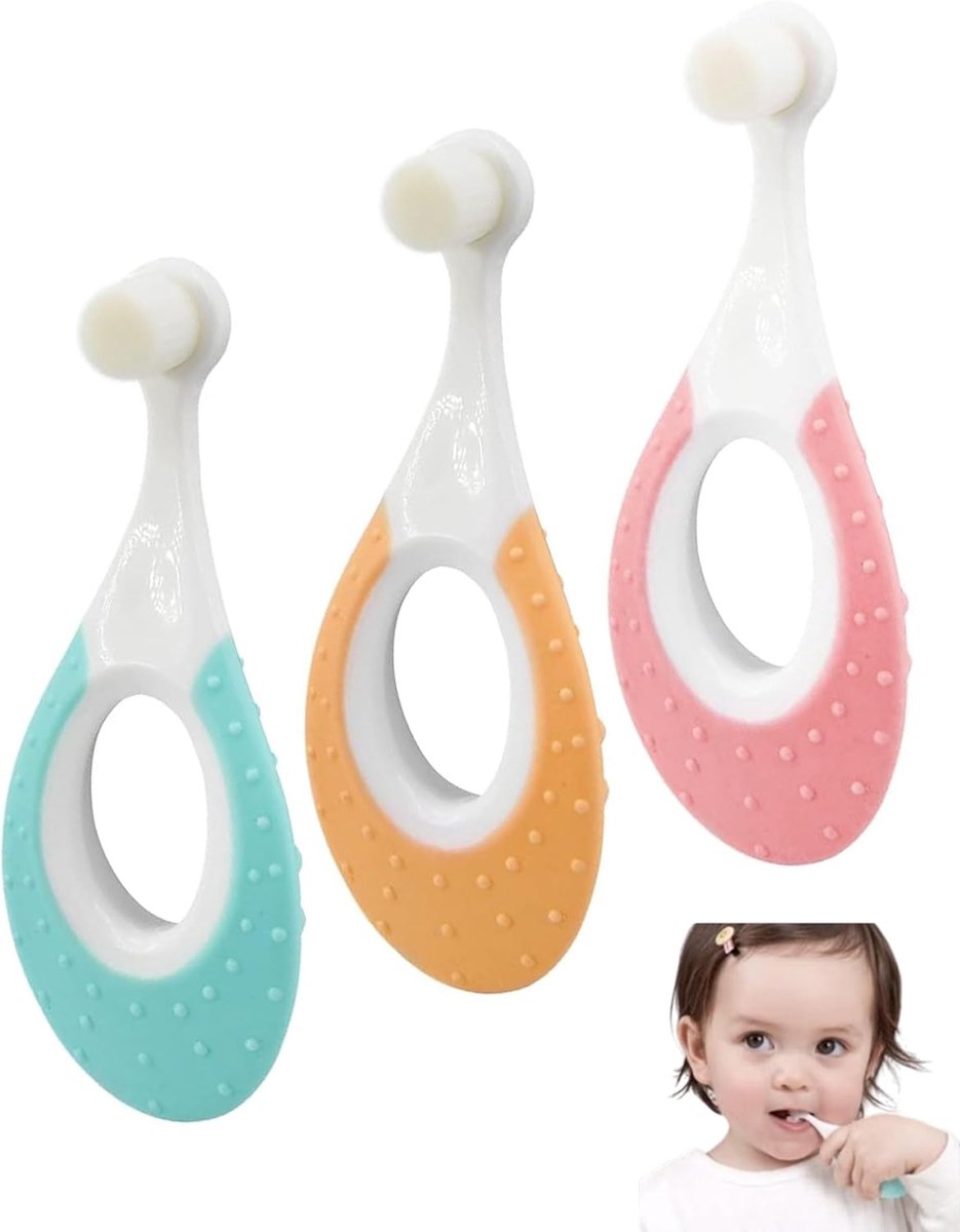 Tandenborstels voor baby's 0-2 jaar - extra zachte borstelharen - 84% gerecycled - positieve ervaring bij tandenpoetsen - ShopVlot