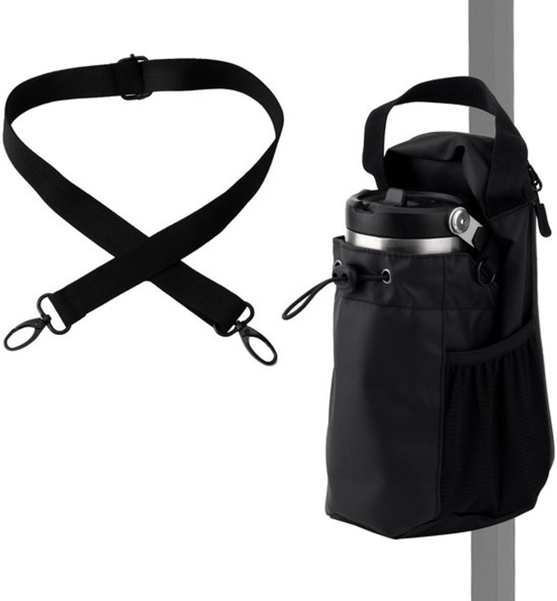 Magnetische Sporttas - Waterfleshouder met Verstelbare Schouderriem - Sport Bottle Organizer voor Fitness en Fietsen