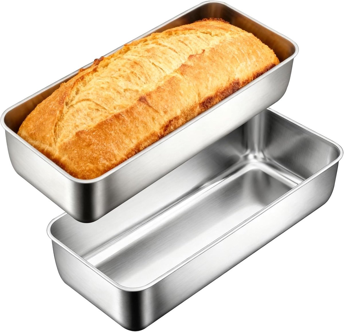 Bakvormen Set - Zilver - 32 x 15 x 6,5 cm - Roestvrij Staal - Voor Brood en Taarten
