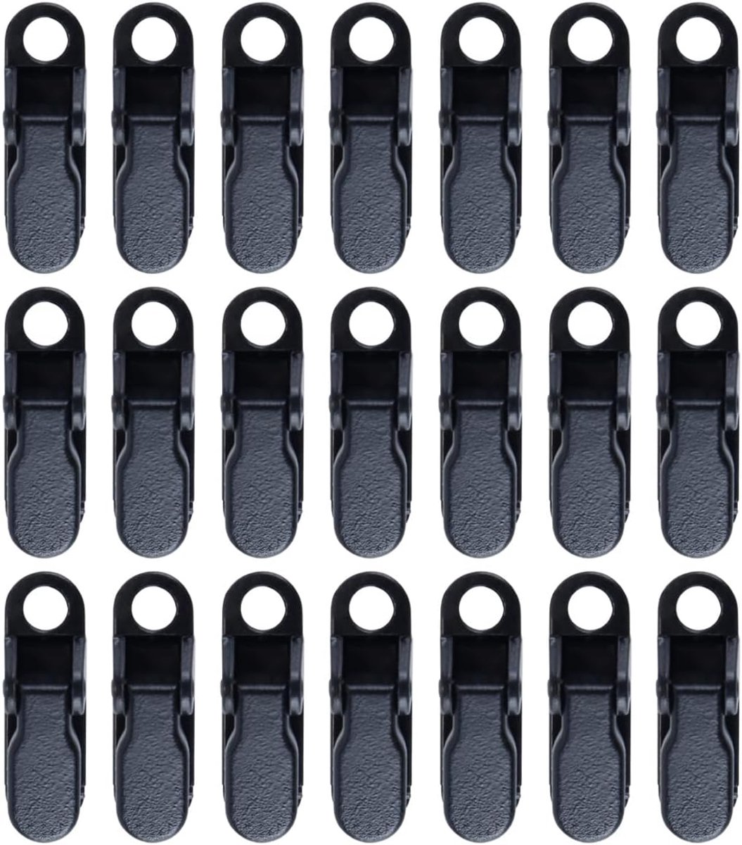 Camping tarpaulins clips pack van 20 - heavy duty nylon - sterke grip - voorkomt wegwaaien in de wind - ShopVlot