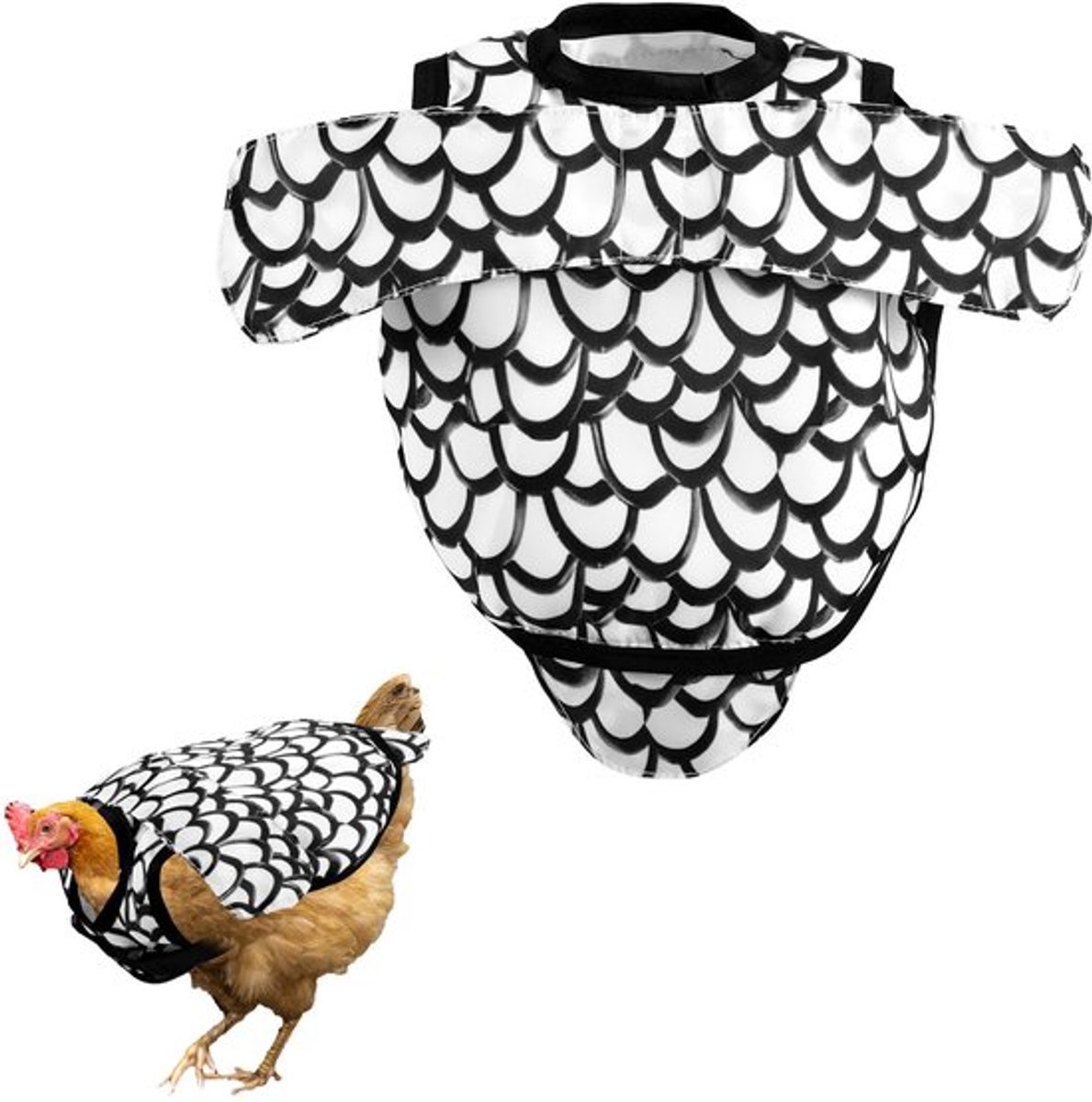 Kippenzadels voor kippen, rugbeschermer voor kippen, schort, rugbeschermer, kippenzadel met verstelbare schouderbanden, bescherming tegen hanen en paren kippen (zwart)