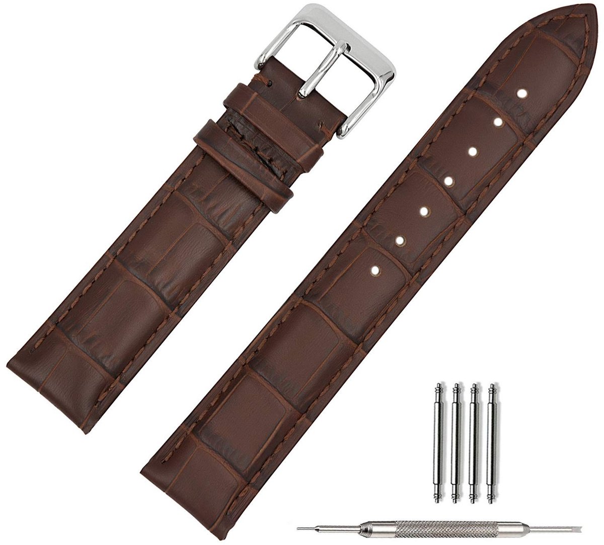 Solidchoice - Zachte Zwarte Crocodille Embossed Horlogebandjes voor Vervanging