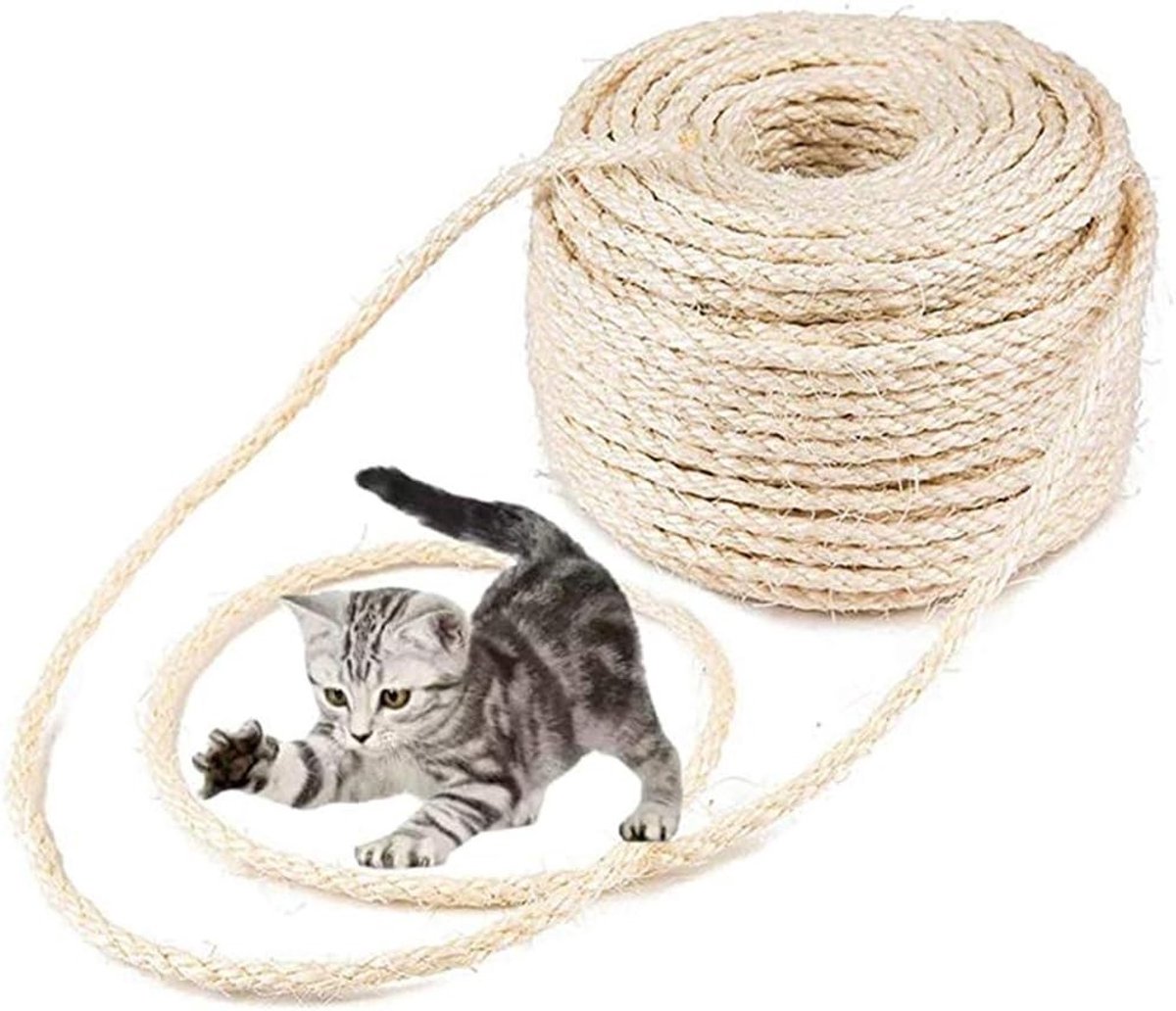 Sisal-touw voor Krabpaal - Natuur/ongebleekt - 6 mm - 100 m - Voor Katten