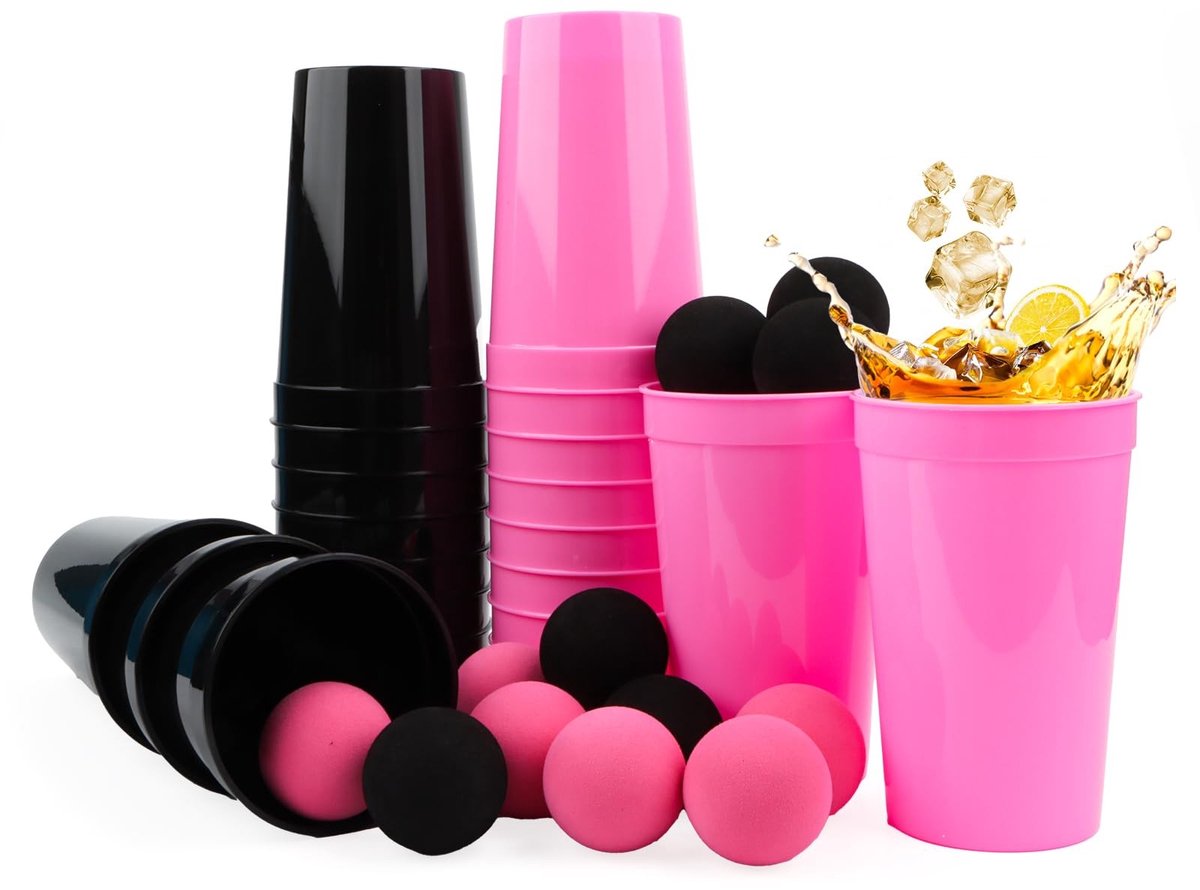 Solidchoice - Set van 34 Beer Pong Cups en Ballen voor Feesten