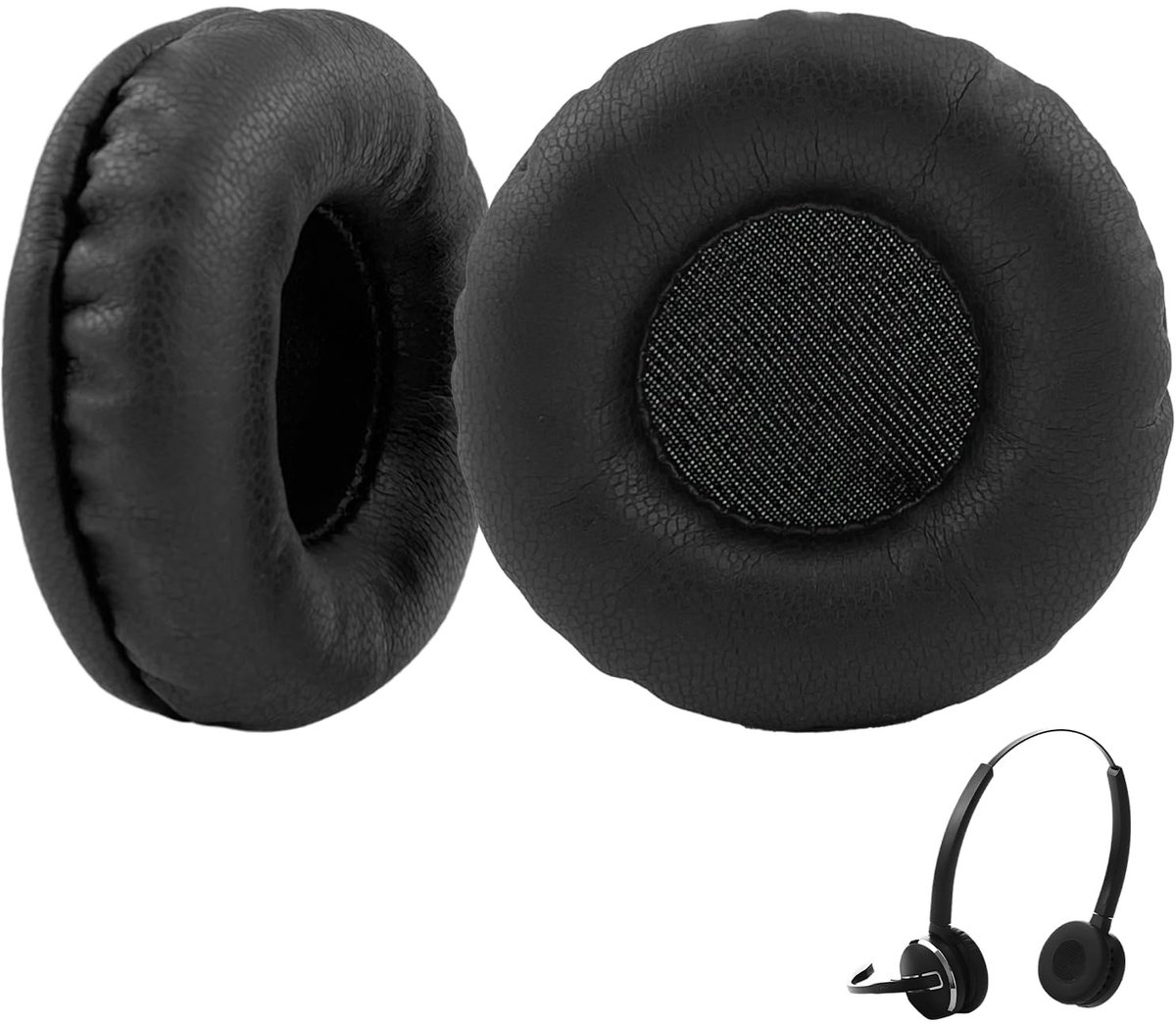 Solidchoice - Lederen Oorkussens voor Jabra Headsets (2 Pack, Zwart)
