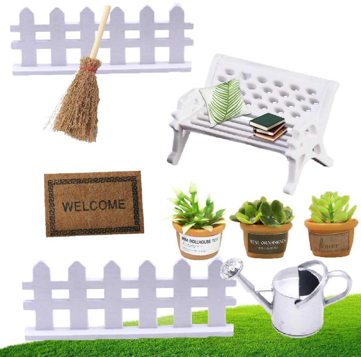 Solidchoice - Miniatuur Tuinset met Meubels en Tuinaccessoires