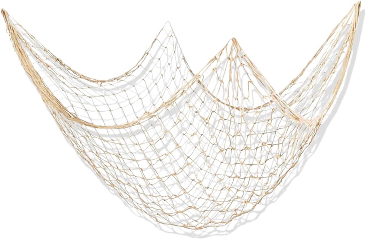 Visnet decoratie - katoen linnen - nautische stijl - perfecte decoratie voor badkamer - ShopVlot