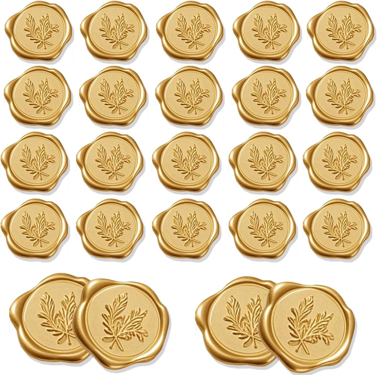 Wax Seal 24 Stuks - Gouden Zelfklevende Waskleur - Elegante Ontwerpen - Ideaal voor Uitnodigingen - ShopVlot
