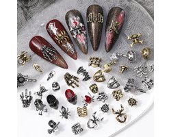 Solidchoice - 75 Halloween Nail Charms met Skulls en Spinnen