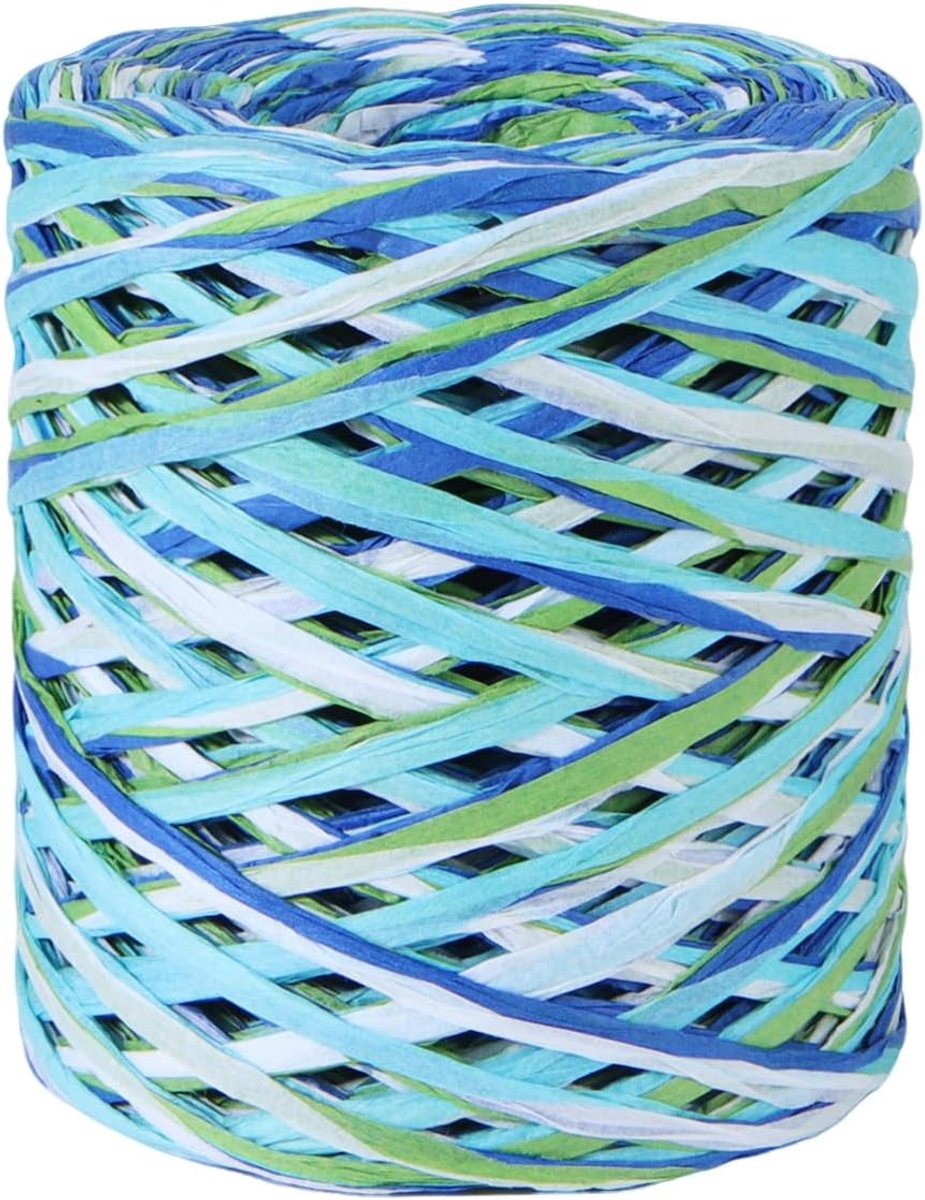 Cadeaulint 80 m - blauw + groen - milieuvriendelijk materiaal - ideaal voor geschenkverpakkingen - ShopVlot