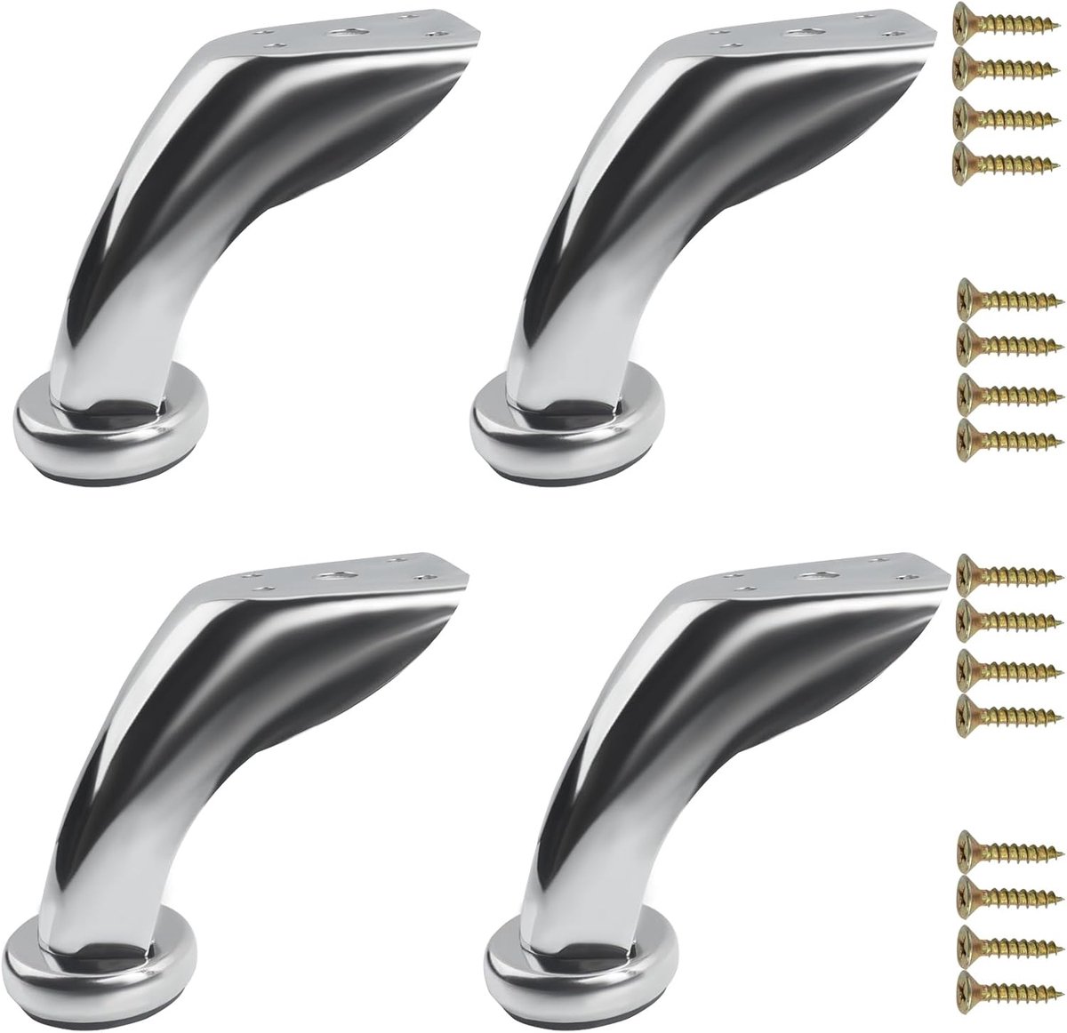 Meubelpoten 9.5cm Gehoekt - Metaal - Eenvoudig en Modern - Perfect voor Sofa of Kast - ShopVlot