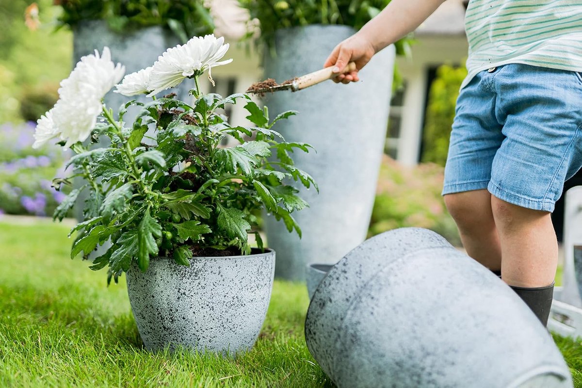 Plant bowl 35x17 cm - Cera-Mix Nova - Betonnen look - Lichtgewicht en weerbestendig - ShopVlot