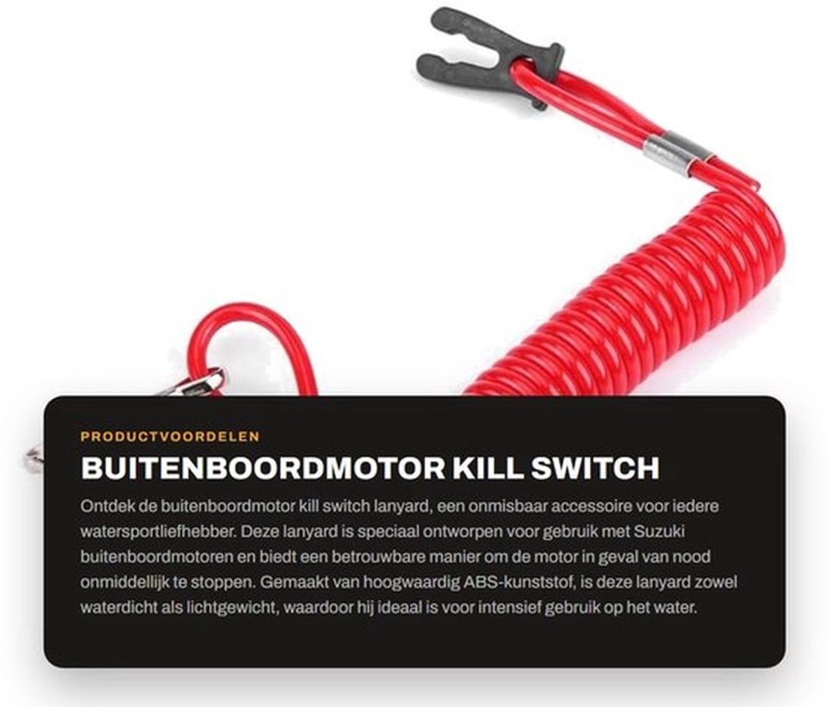 Kill Switch Lanyard Waterdicht - Sleutelkoord - Buitenboordmotor - Flexibel - Hoogwaardig ABS-kunststof - Eenvoudige installatie - Veiligheidskoord