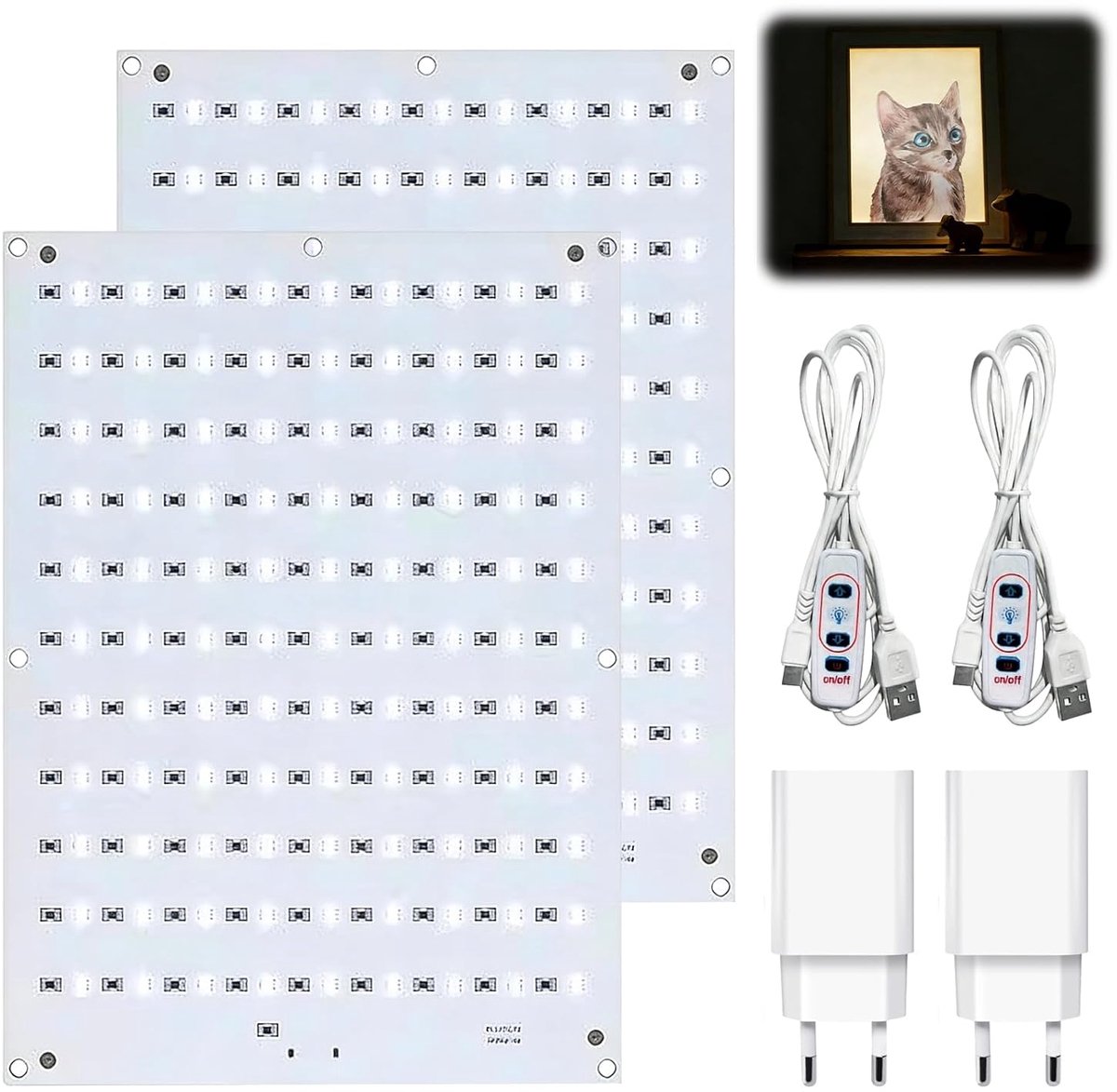 Lithophane LED backlight board kit - CMYK afdruk - dimbare verlichting - voor 3D geprinte foto modellen - ShopVlot