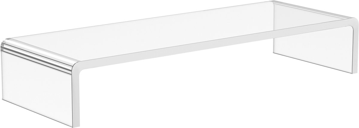Monitorstandaard 53x19x9 cm - Ergonomische Acryl Standaard voor Laptop en Monitor Met Opbergruimte Transparant