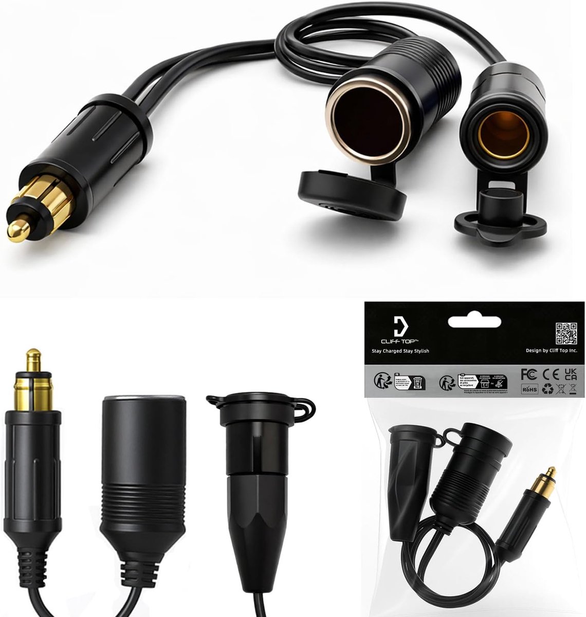 DIN naar sigarettenaansteker en Hella-Din adapter - 12V/24V - veelzijdig gebruik - ShopVlot