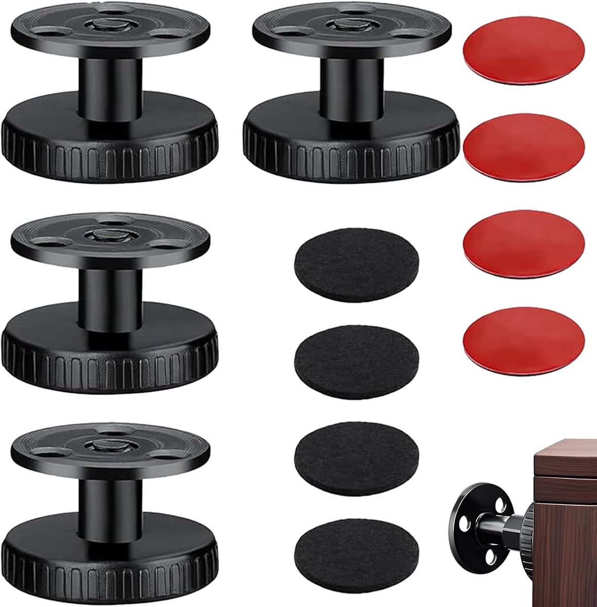 verstelbare poten 27-40 mm - meubelpoten met anti-kras-pad - twee installatiemethoden - perfect voor tafels - ShopVlot
