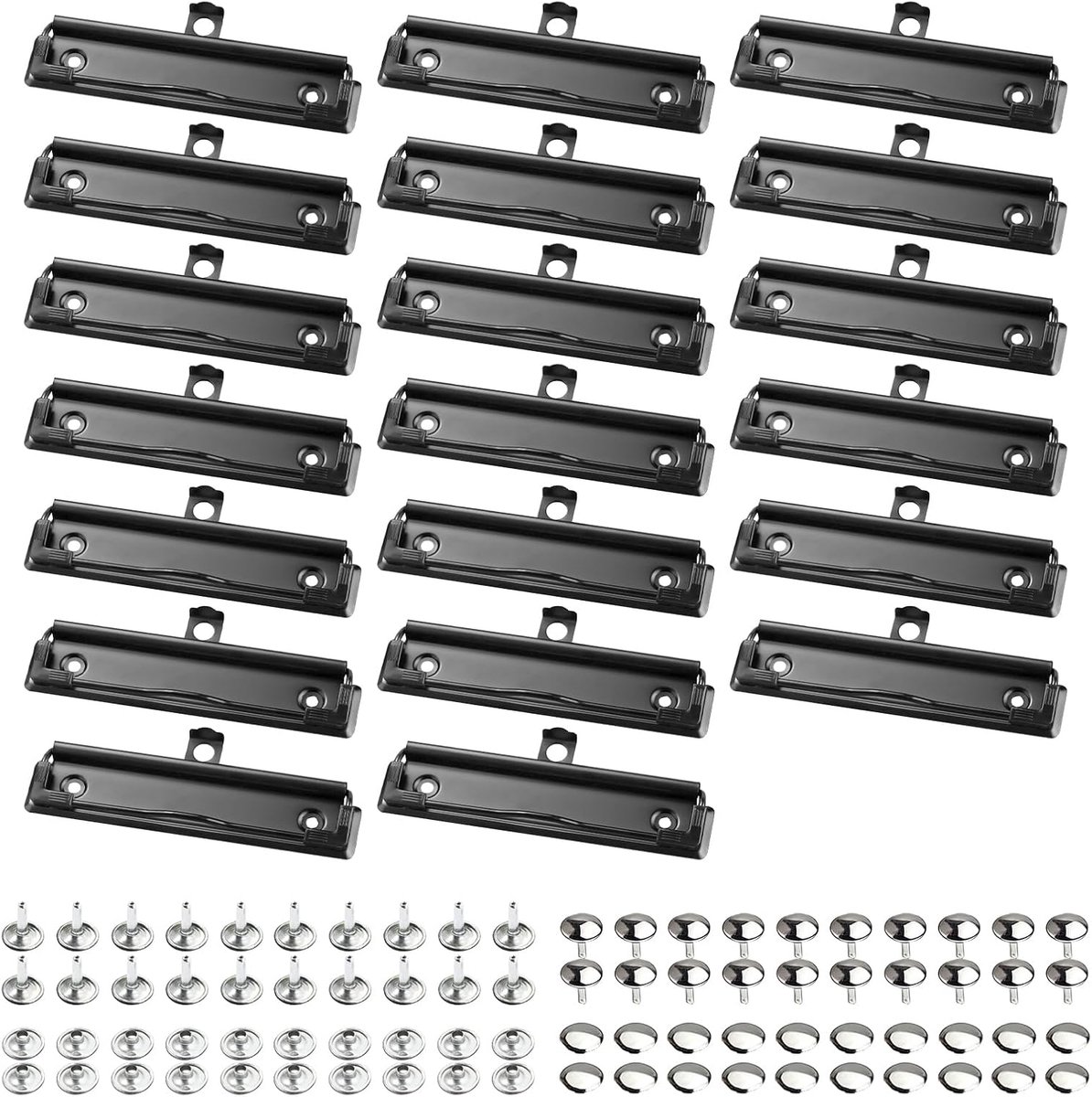 Klembordclips 11,9 cm - Zwart met rubberen handgrepen - Montagebare hardware voor efficiënt kantoorgebruik - 20 stuks - ShopVlot