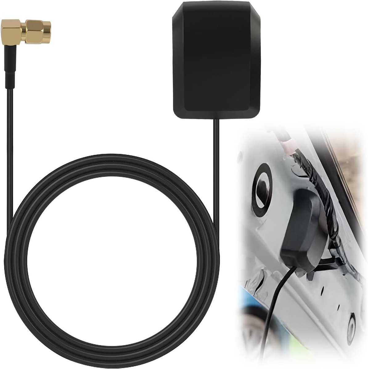 GPS auto antenne actief 3 m - waterdicht - SMA connector - stabiele ontvangst voor autoradio - ShopVlot