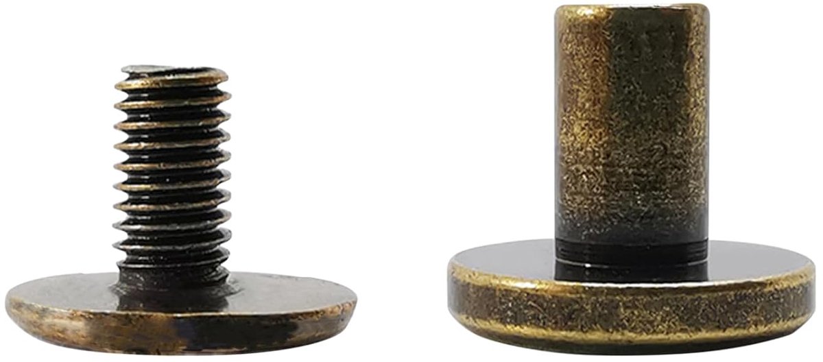 Chicago schroeven 40 stuks - messing - sterk en duurzaam - ideaal voor boekbinding - ShopVlot