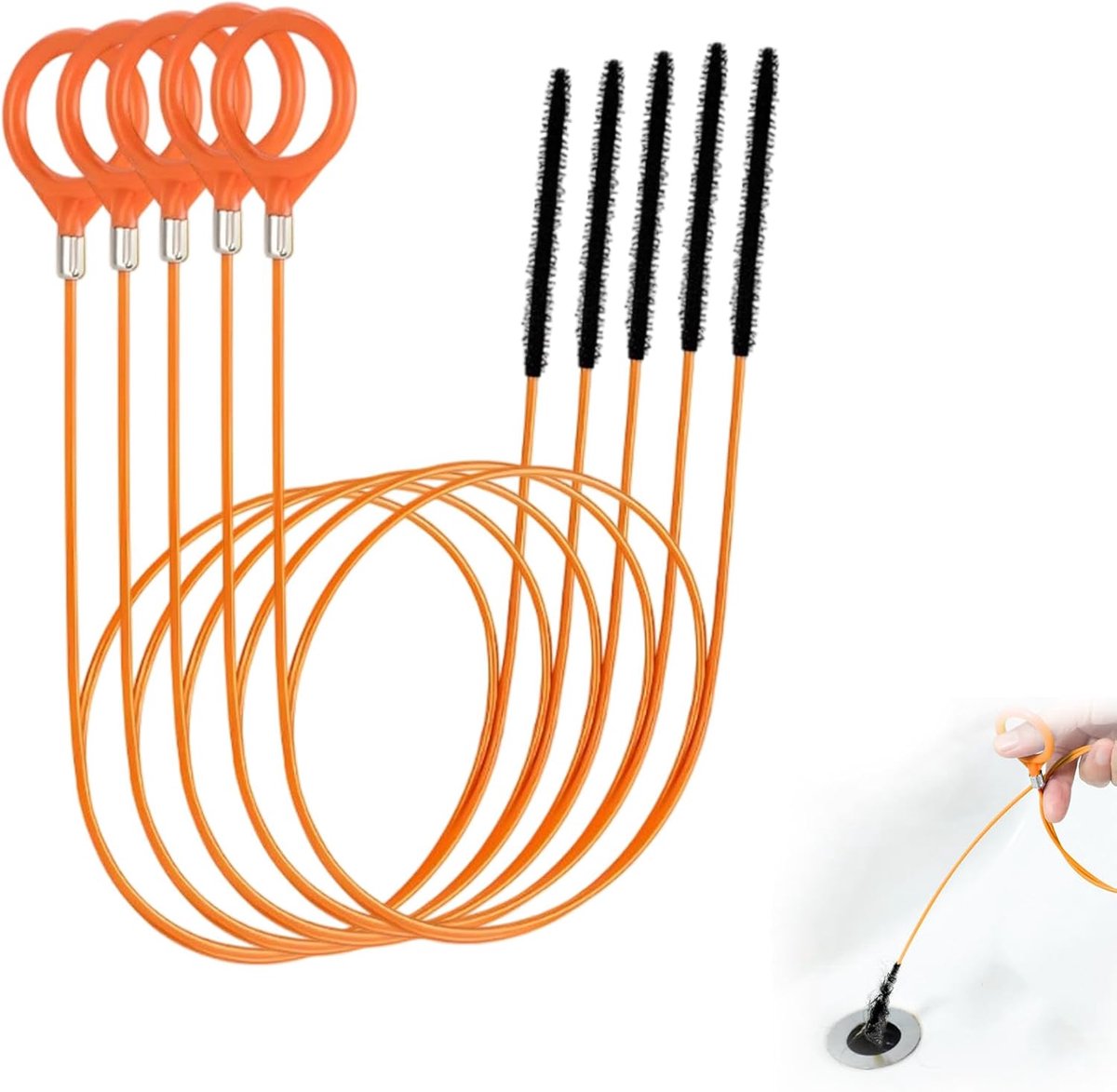 Afvoerruimer 80 cm - Spiral tool - Verwijdert haar en verstoppingen - Ideaal voor douche en wastafel - ShopVlot