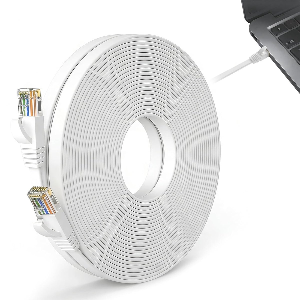 Ethernet-kabel 30 m - platte netwerkkabel - hoge snelheid 1000 Mbps - stabiel internet in huis - ShopVlot