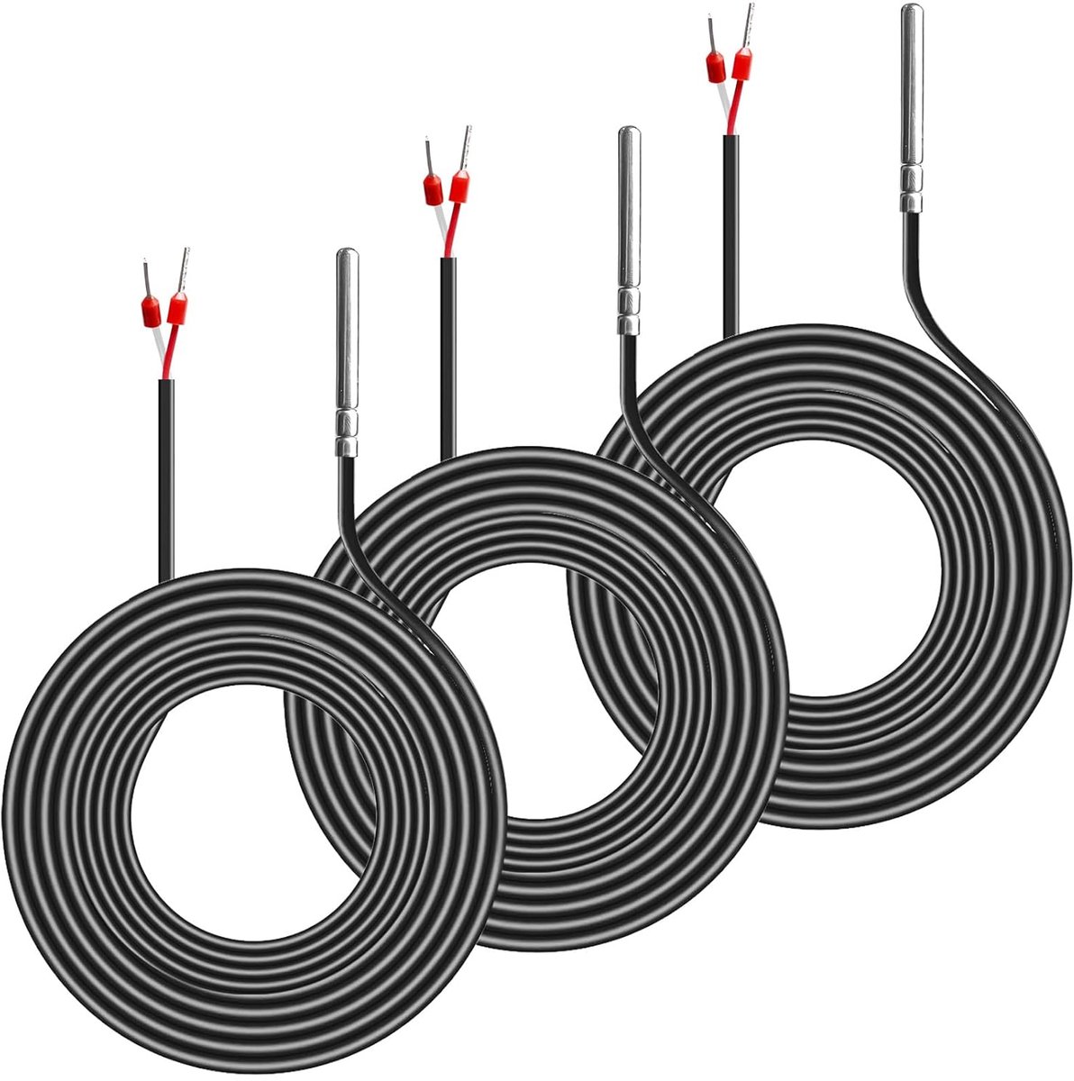 PT1000 Temperatuur Sensor 3 Stuks - Waterdichte Sensor - RVS Constructie - Ideaal voor Industrie en Slimme Huizen - ShopVlot