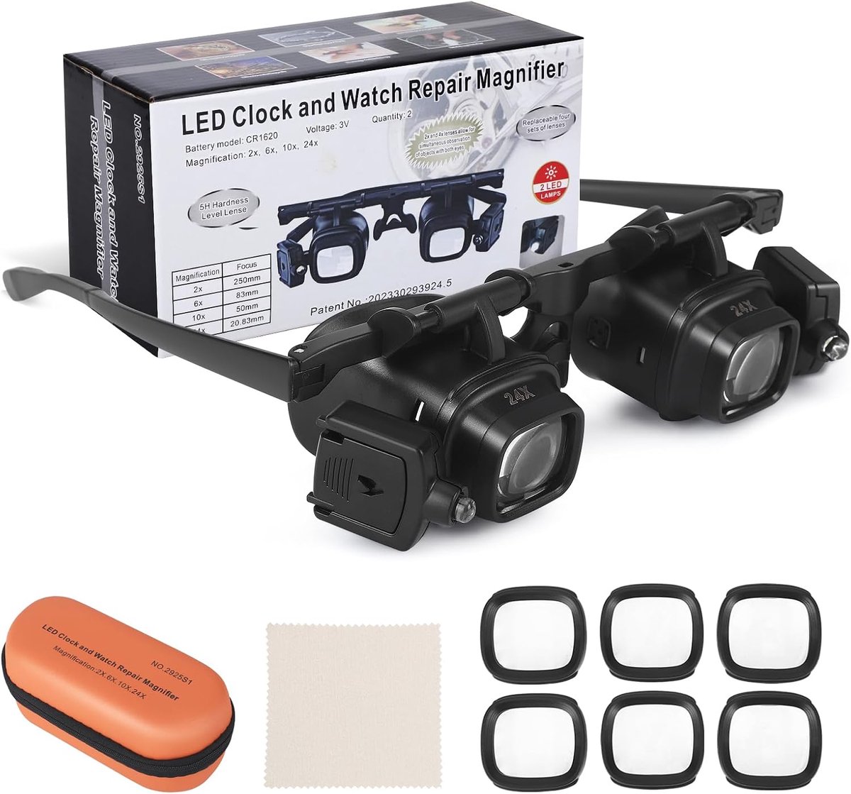 Handsfree loepbril met licht - 4 verwisselbare lenzen - verstelbare helderheid - ideaal voor precisiewerk - ShopVlot