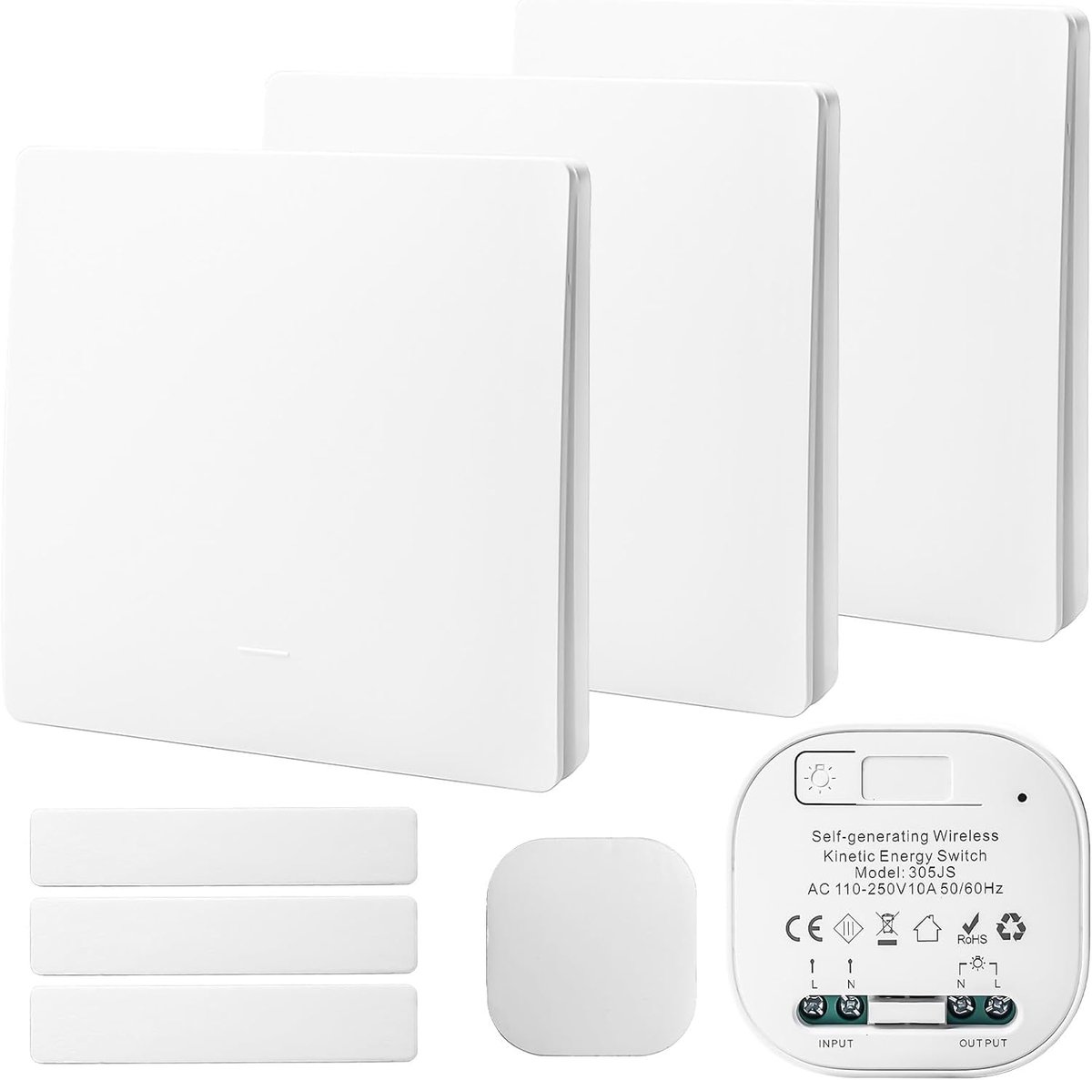 Draadloze Lichtschakelaar 230 V - 3 Enkele Schakelaars - Inclusief Flush Mount Module - ShopVlot