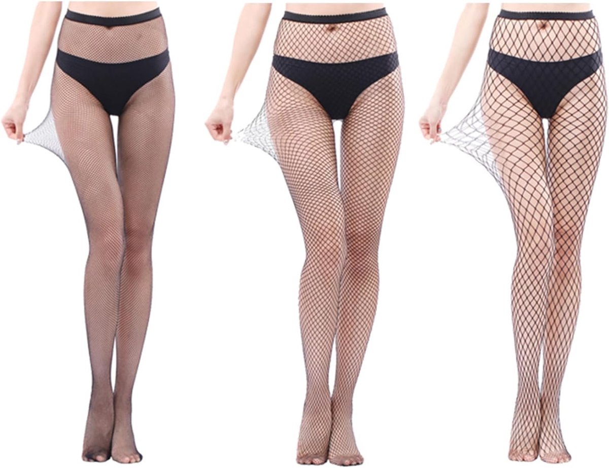 Visnetkousen 3 paar zwart - Sexy elastisch - 3 stijlen - Perfect voor een avondje uit - ShopVlot