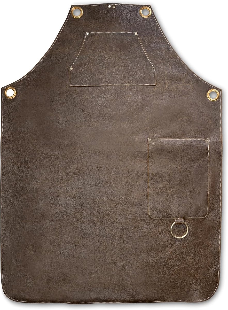 Angus Stoke Barbecue Apron Leather - Vintage Leather Apron Brown / Antique - ShopVlot