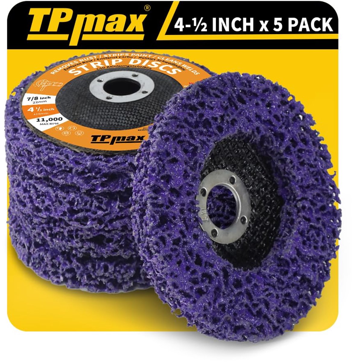 Schuurdiscs 115 mm - Paars - 5 stuks - Voor verf- en oxidatieweging - ShopVlot
