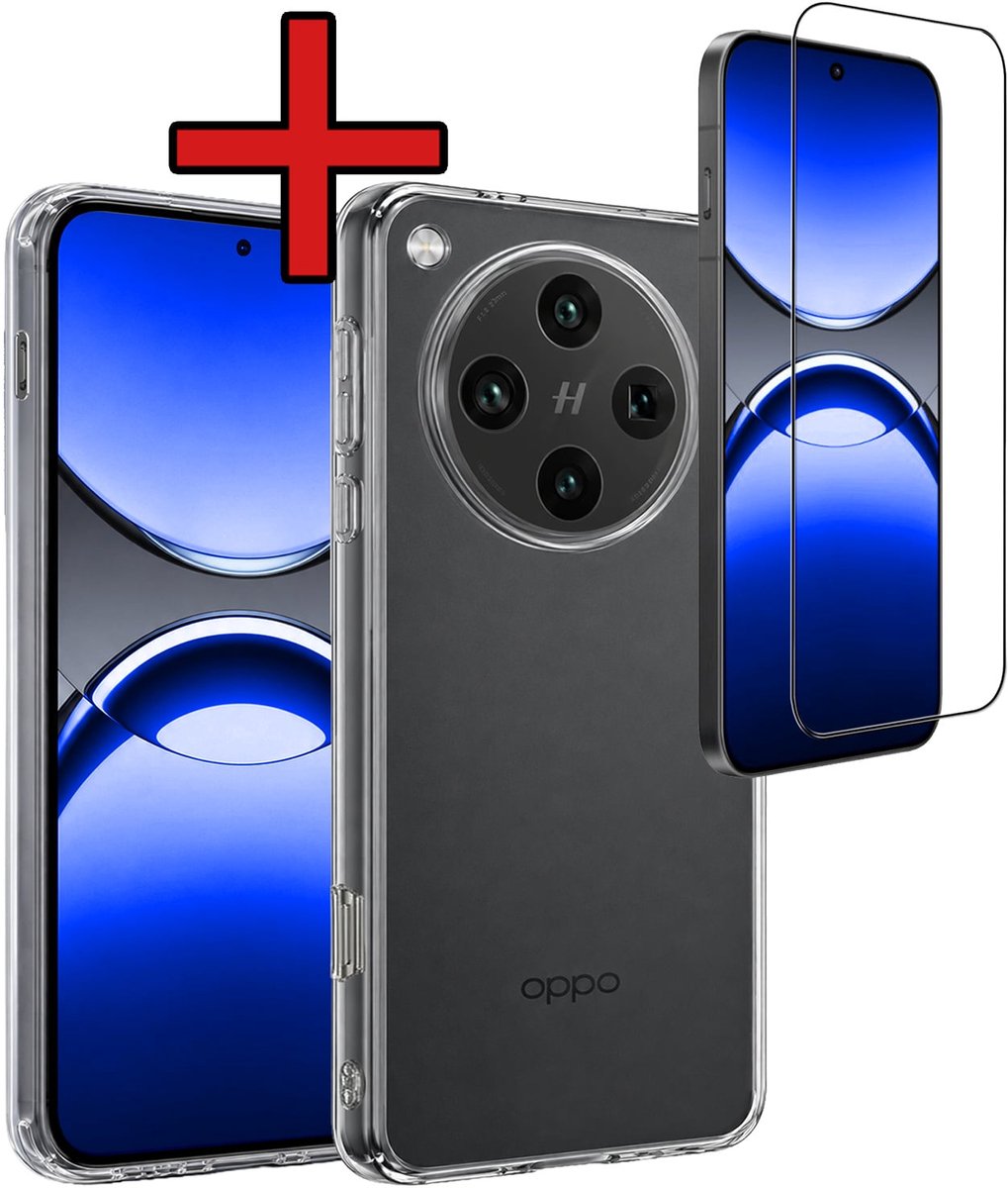 Hoesje - Met Screenprotector - Geschikt voor OPPO Find X8 Pro - Sterk & Shockproof - Telefoon Hoes - Back Cover - Siliconen Case - Telefoonhoes - Transparant