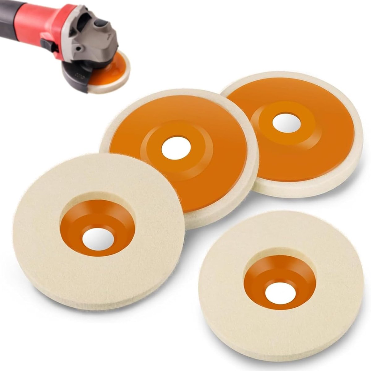 4 Pieces Polishing Wheel, Wool, Polishing Discs for 100 Type Angle Grinder, for Polish Jewelry, Metals - ShopVlot