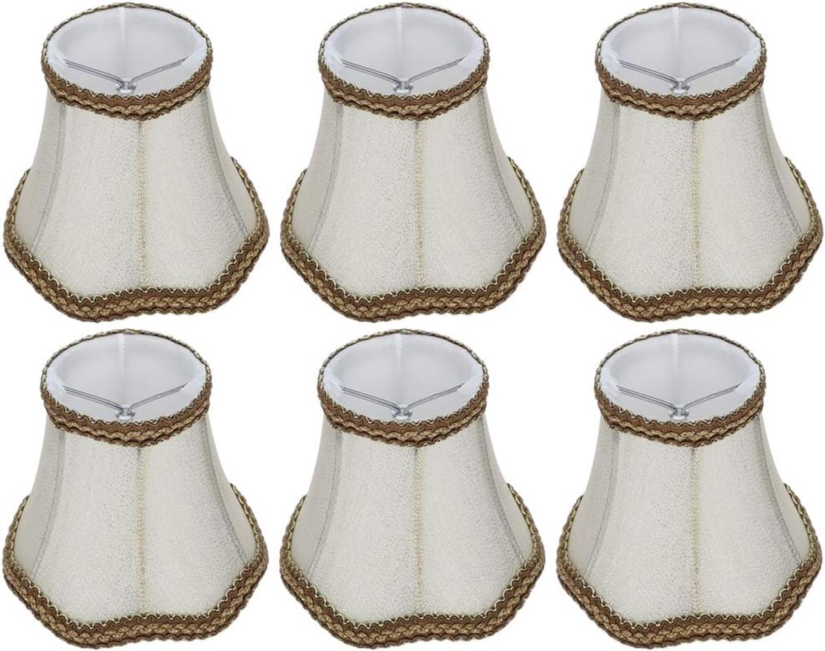 Modern chandelier shades lampshades set of 6, small sconce shade clip on bell lampshades for floor chandelier pendant - ShopVlot