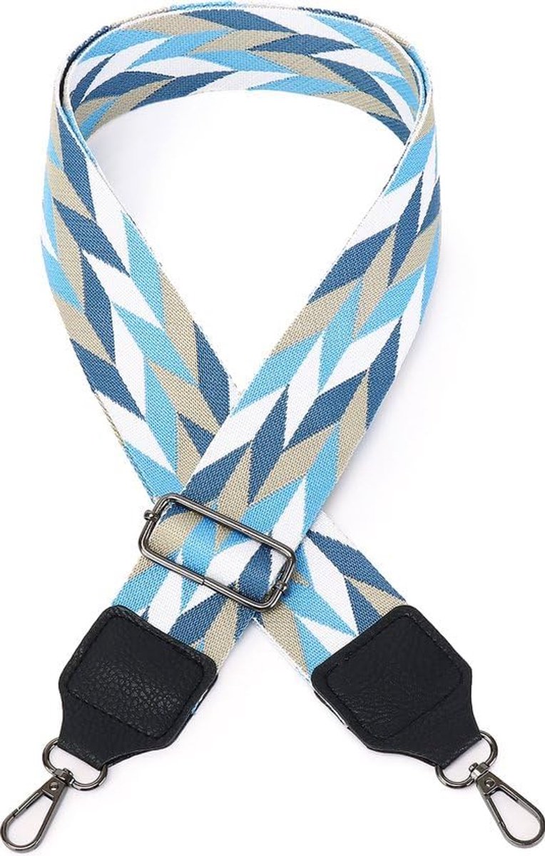 Eleganci Bag Strap Shoulder Strap Canvas Blue 140 cm Long 5.5 cm Wide Adjustable Stainless steel - ShopVlot