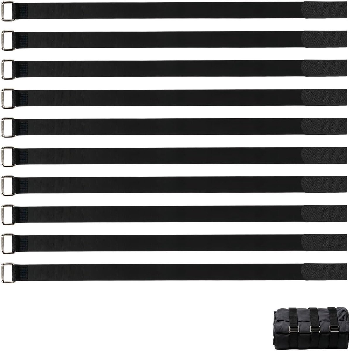 10 herbruikbare binders, 50 cm × 2 cm, klittenband met metalen ogen, zelfklevende banden, geschikt voor kabelopslag en - ShopVlot