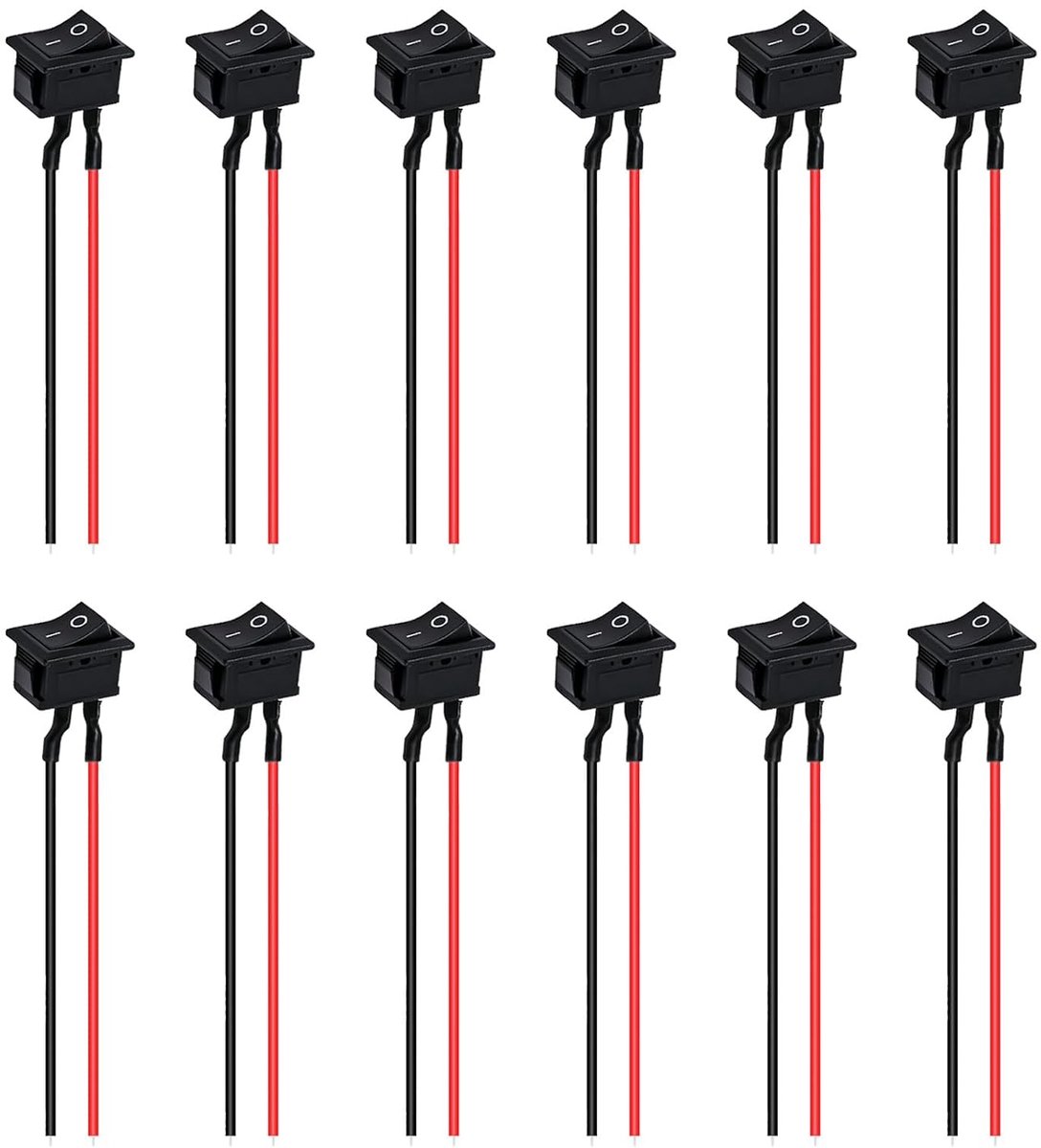 KCD1-101 Mini-tuimelschakelaar, 12 V, 2-polige tuimelschakelaar, duurzame schakelaar, hoofdschakelaar voor industrie - ShopVlot