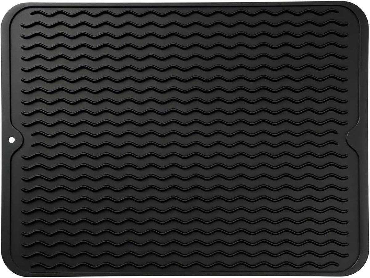 Siliconen mat, 40 x 30 cm, afdruipmat voor servies en gootsteen, keuken, multifunctioneel, antislip, oliebestendig en - ShopVlot