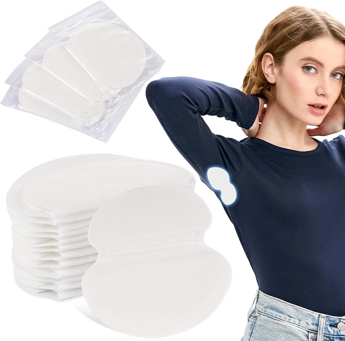 Pack of 100 Underarm Pads, Underarm Pads for Men and Women, Underarm Sweat Pads, Comfortable, Antiperspirant, Self - ShopVlot