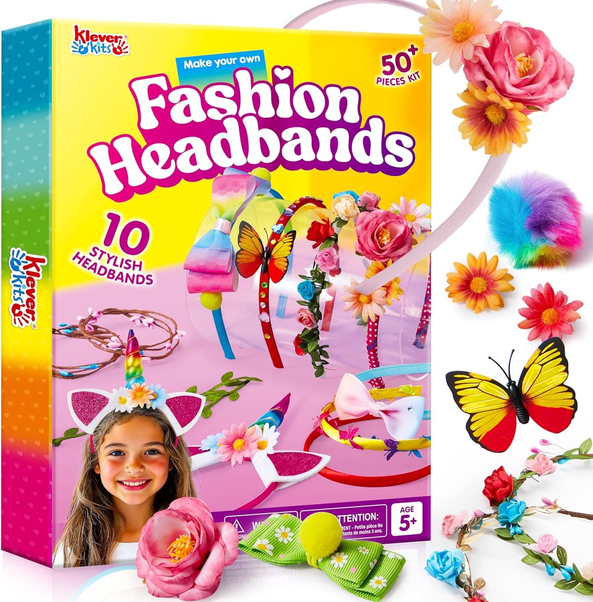Klever Kits Headband Making Kit for Girls Hair Accessories Toys Age 5+, Make Your Own Fashion Headbands, Girls - ShopVlot