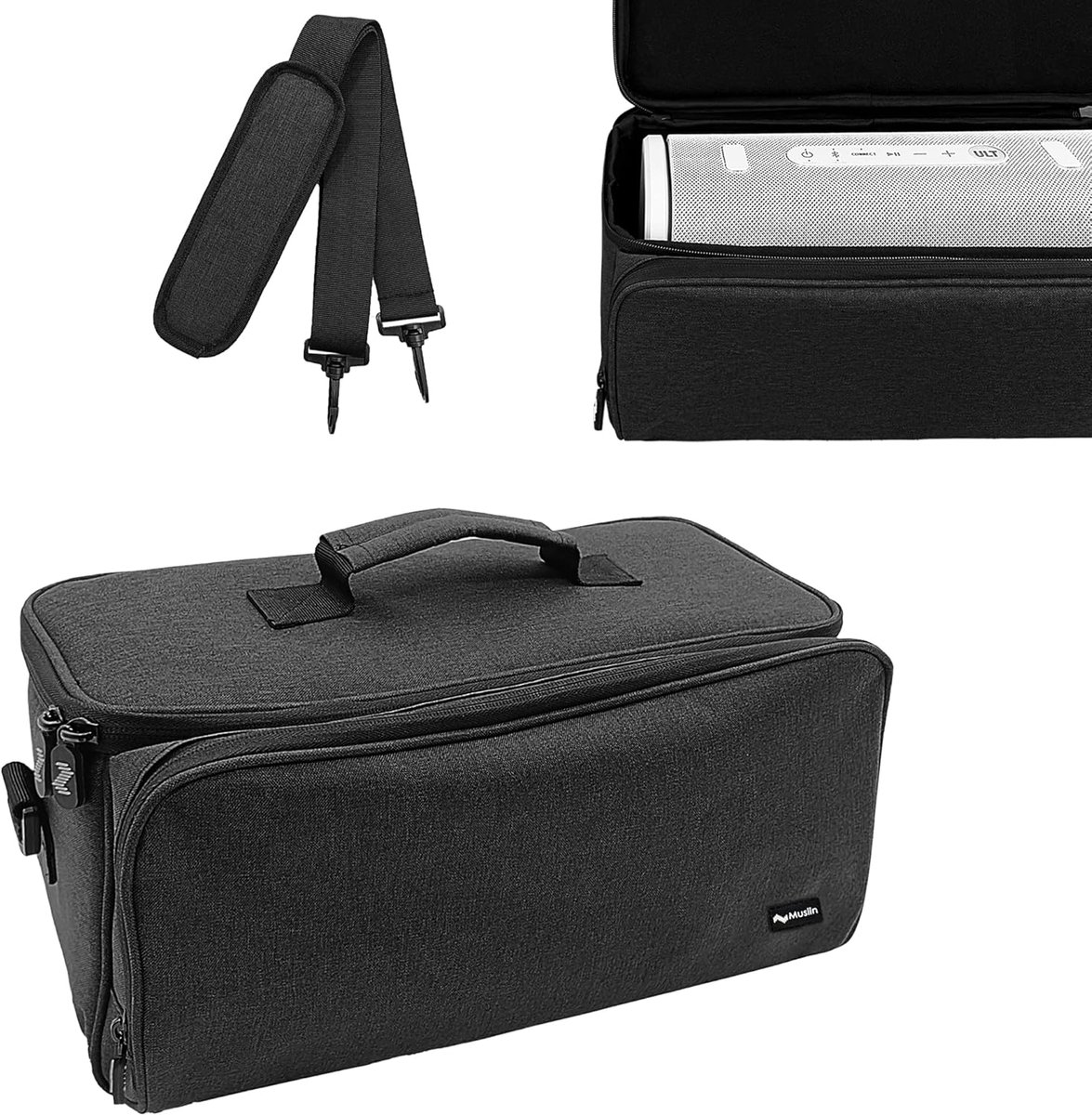 Musiin Portable Bluetooth speaker bag compatible with Sony ULT FIELD 5/3, soft and fitting inner padding, front pocket - ShopVlot