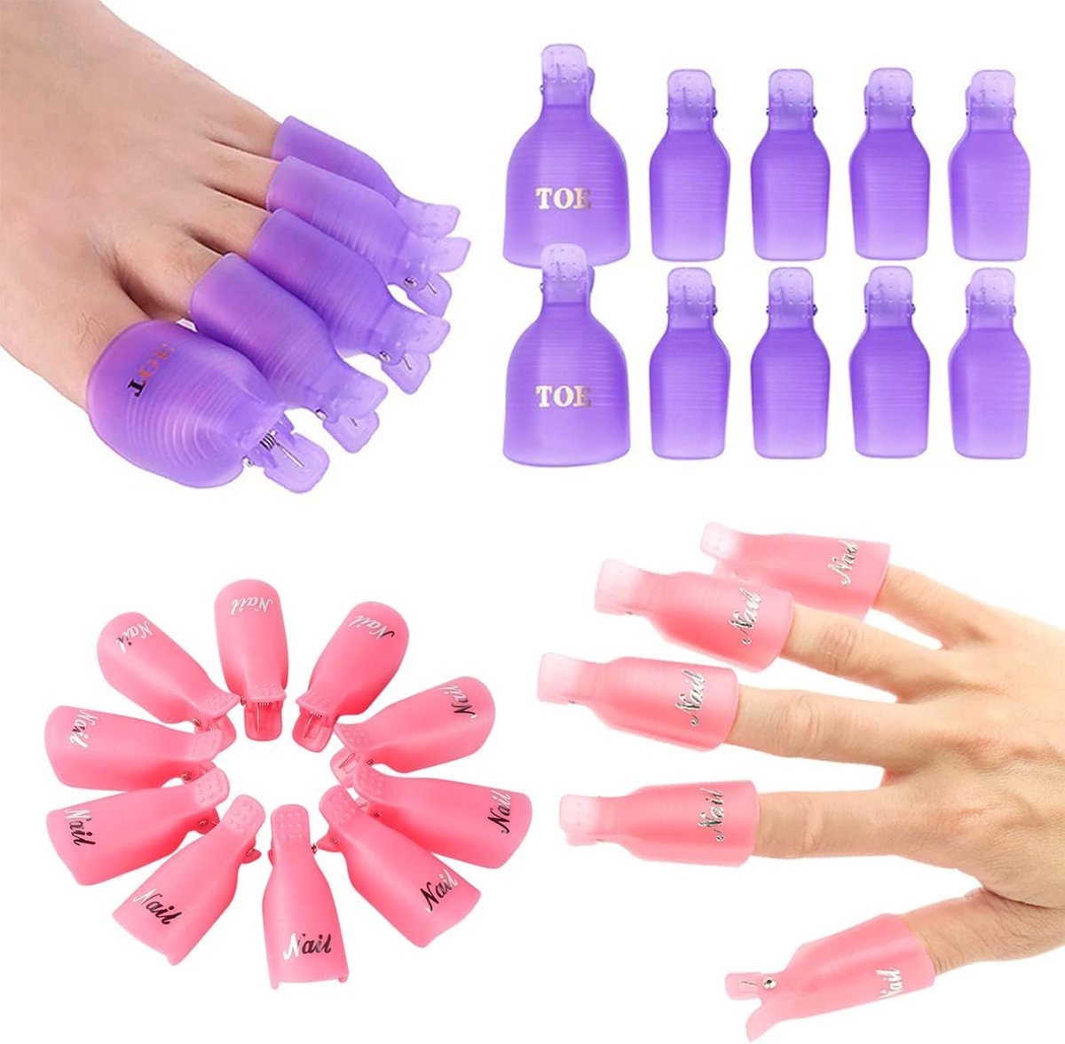 Nagelriemtang met nagelriemduwerset, 7 stuks, nagellakverwijderclips, nagelclips - ShopVlot