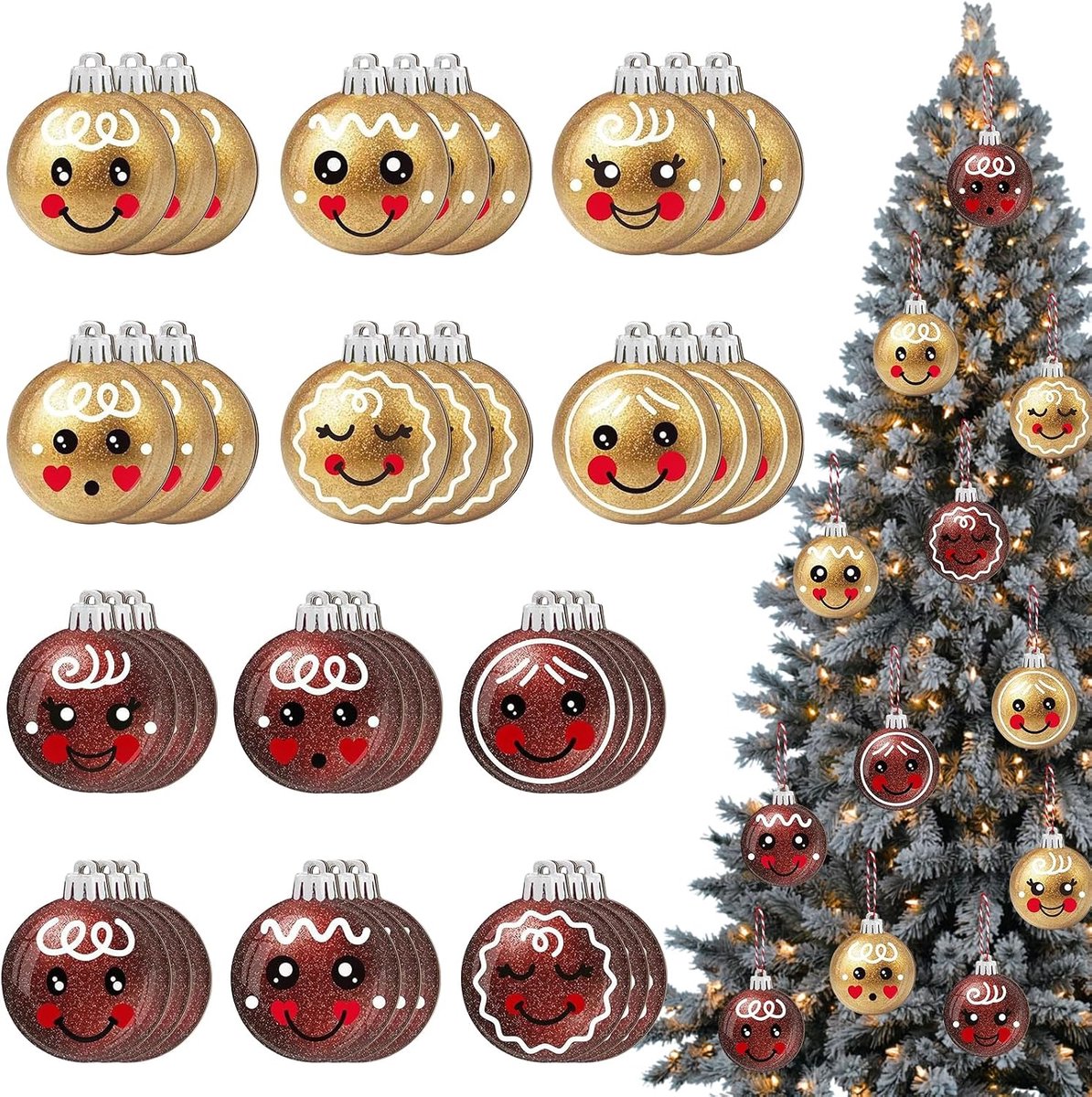 TECHEEL 36 Pieces Gingerbread Man, Christmas Tree Pendants, Gingerbread Man, Decoration, Christmas Decorations - ShopVlot