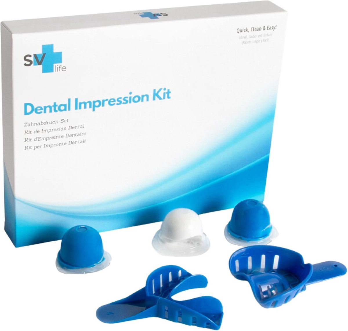 Home Dental Printing Kit - Includes Dental Printing Trays for Upper + Bottom Arch + Pouring Putty - Easy and Fast - ShopVlot