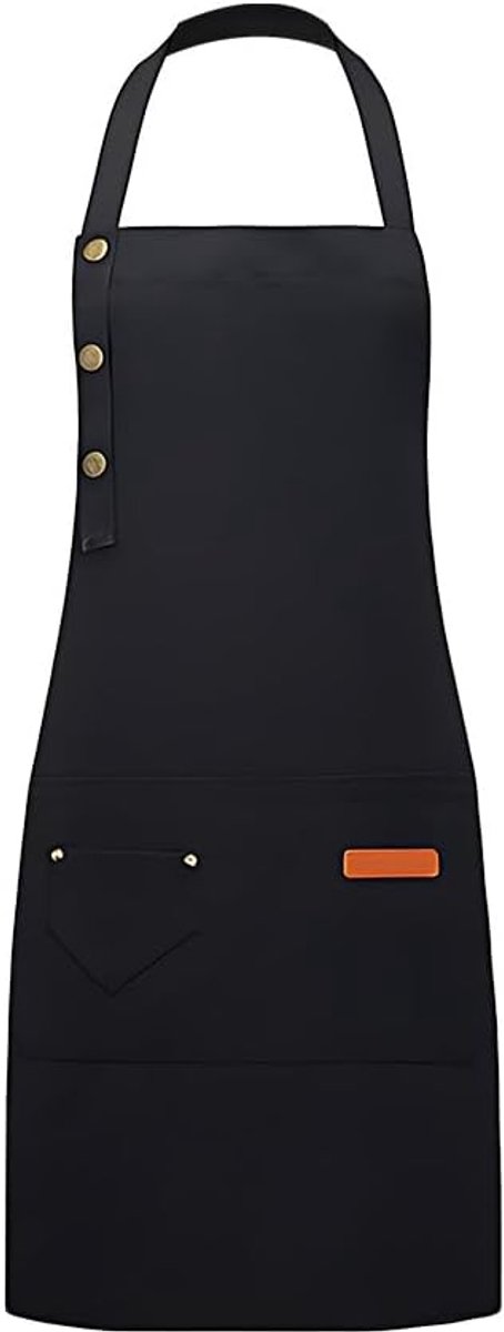 Chef Apron, Waterproof Apron, Adjustable Grill Apron with Long Straps for Home Kitchen, Restaurant, Coffee House - ShopVlot